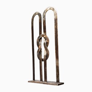 After Tajiri, Mid-Century Knot Sculpture, 1950s-1960s, Metal