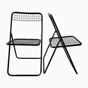 Set of Black Lacquered Metal Ted Ned Chairs by Niels Gammelgaard, 1978