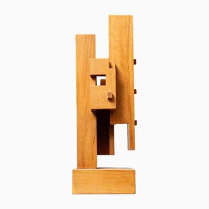 Jan Hoog, Escultura abstracta geométrica, 1981, Madera