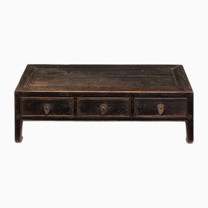 Black 3-Drawer Kang Table, 1900s