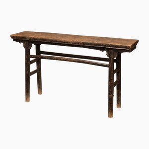 Console Antique Noire avec Pieds Arrondis