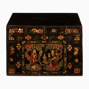 Commode d'Opéra Peinte en Noir, Chine, 1890s