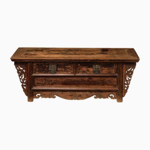 Low Carved 2-Drawer Table, 1800s