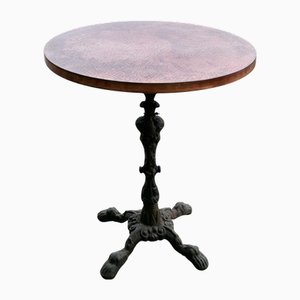 Cast Iron and Beaten Copper Pub Table