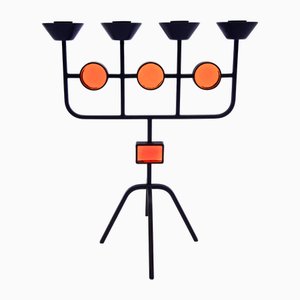 Bougeoir en Verre et Métal attribué à Gunnar Ander, 1960s