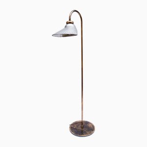 Floor Lamp with Malabert Lampshade, 1930s