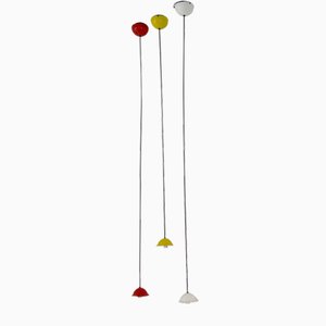 Tricolour Ceiling Lights from Stilnovo, 1980s, Set of 3