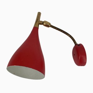 Lampada Mid-Century rossa di Louis Kalff per Cosack Leuchten, Germania, anni '50