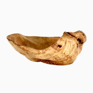 Large Swedish Burl Wood Bowl, 1971