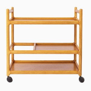 Vintage Danish Serving Trolley Oak, 1970s
