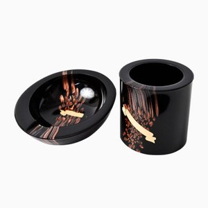 Avventurina Ashtray and Cup in Murano Glass by Vincenzo Nason, 1970s, Set of 2