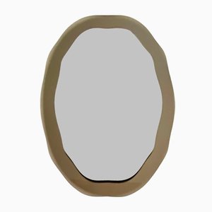 Espejo de vidrio tallado al estilo de Fontana Arte, Italia, años 70