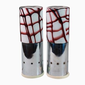 Italienische Space Age Glas Tischlampen von Angelo Brotto für Esperia, 1970er, 2er Set