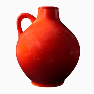 Red Ceramic Floor Vase with Handle by Ludwig Spang Ransbach for Spara, 1960s