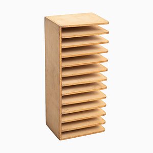 Mid-Century Bauhaus Modern Wooden Magazine Holder, 1950s