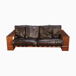Porada Black Leather Sofa