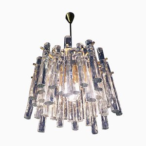 Lustre Iced Sticks en Verre de Murano et Laiton Doré de Kinkeldey, Allemagne, 1960s