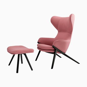 Set of P22 Chair and Footrest by Patrick Norguet for Cassina