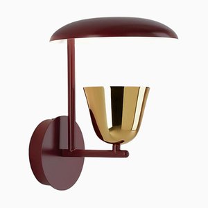 Wall Light in Red with Golden Glossy Cup by Jaime Hayon