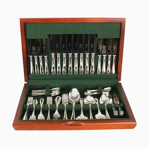 Versilbertes Vintage Kantine Besteck mit Perlenmuster, 20. Jahrhundert, 84