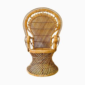 Vintage Wicker Peacock Chair, 1970s
