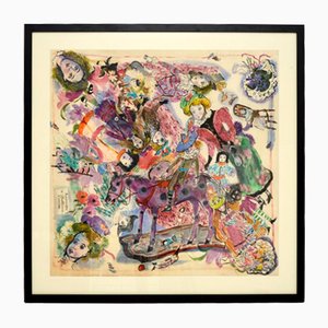 Bettina, Hippy Lovers, 1973, Large Watercolour