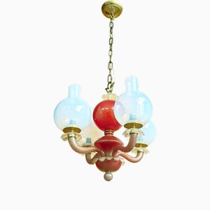 Kleiner Murano Glas Kronleuchter mit 4 Leuchten, 1940er