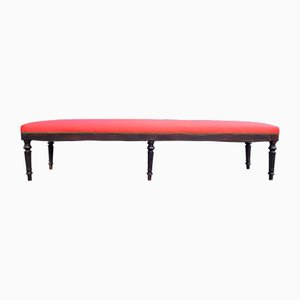 Louis XVI Bench in Orange Fabric, 1780s