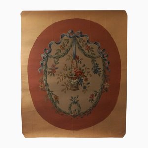 Studie für Wandteppich im Louis XVI-Stil mit Blumenkorb und Bändern, 1890er, Gouache auf Papier