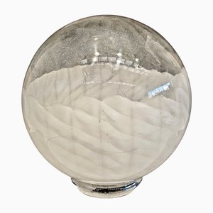 White Spherical Murano Glass Table Lamp from the 70s attributed to Veart, 1970s