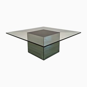 Blok Square Coffee Table in Mirrored Glass by Nanda Vigo for Acerbis, 1970s
