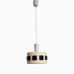 Vintage Ceiling Lamp with Blue Glass Inserts, 1970s