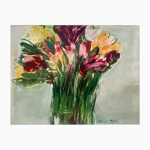 Bozena Lesiak, Tulipanes, Gouache sobre papel, 2024