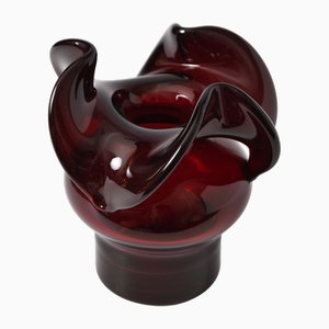 Ruby Red Polish Glass Vase by Czeslaw Zuber for Barbara, 1970s
