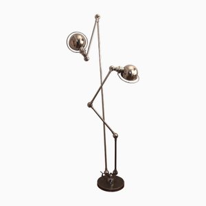 Industrial 2-Light Floor Lamp by Jean-Louis Domecq for Jieldé, 1950s