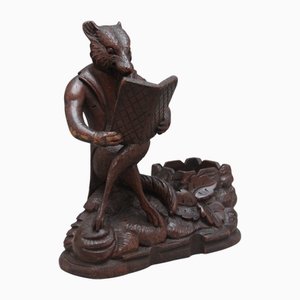 Antike Schwarzwälder Fuchsschnitzerei, 1880