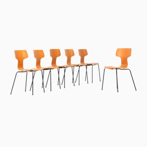 Sillas Hammer de Arne Jacobsen para Fritz Hansen, años 60. Juego de 6