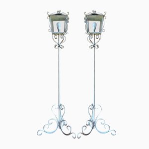 Schmiedeeiserne Stehlampen, 1950er, 2er Set