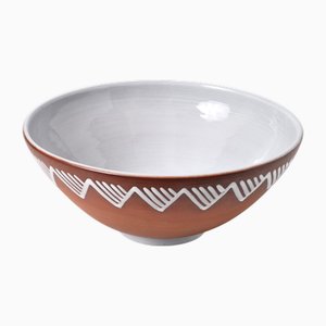 Bol Vintage Artisanal Scandinave en Terre Cuite, 1950s