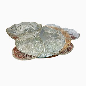 Platter from Polish Glassworks Hortensja, 1970s, Set of 5