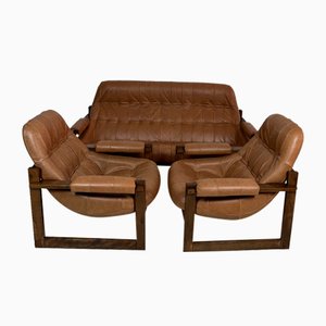 Divano e poltrone di Percival Lafer, anni '60, set di 3
