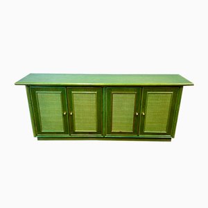 Vintage Green Rattan Sideboard from Georgetti, Italy, 1980s