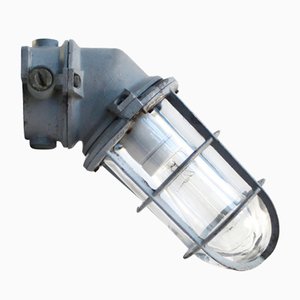 Vintage Industrial Clear Glass Wall Lamp from Industria Rotterdam