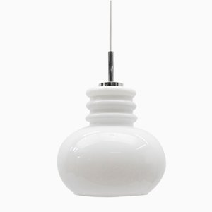 White Glass Pendant Lamp from Peill & Putzler, 1960s