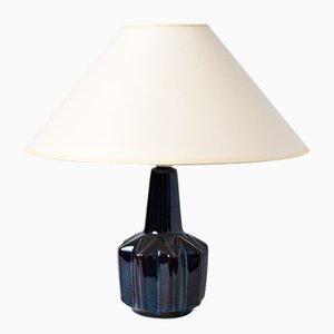 Danish Modern Blue Glaze Table Lamp by Einar Johansen for Søholm, 1960s