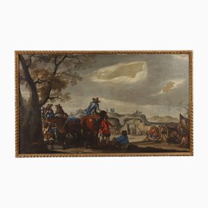 En attendant la bataille, Huile sur Toile