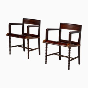 Poltrona scultorea Post Art Nouveau di Osvaldo Borsani, Italia, anni '50