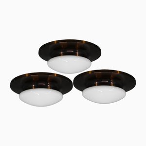 Art Deco Style Ceiling Lights, 1980s, Set of 3