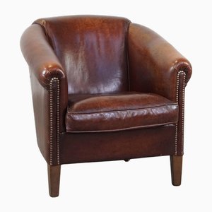 Sheep Leather Club Chair with Decorative Nails