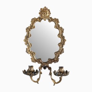 Apliques franceses ovalados de bronce, siglo XIX. Juego de 2